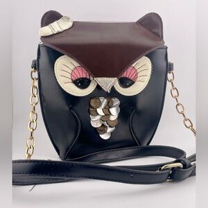 Vintage, Ibiza Yenzi Small Owl Purse - Adorable Faux Leather Crossbody Bag